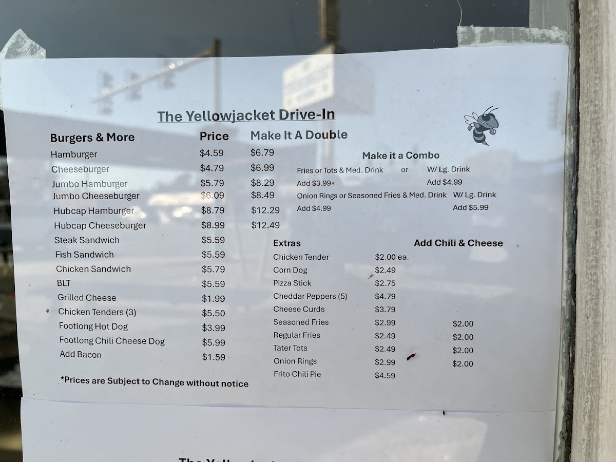 Yellowjacket Drive-In Menu - Image 4